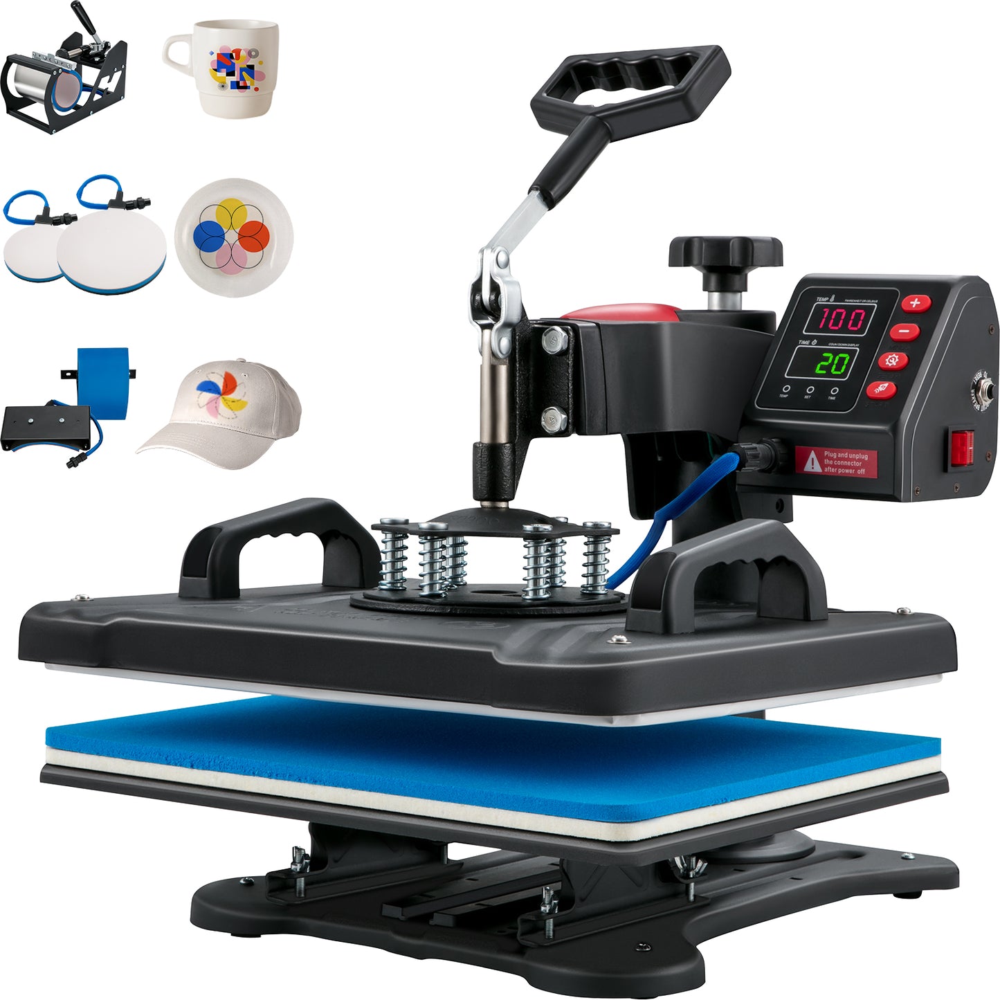 Transfer Printer, Digital Precise Temperature Control, Clamshell Sublimation, SucceBuy Heat Press Machine