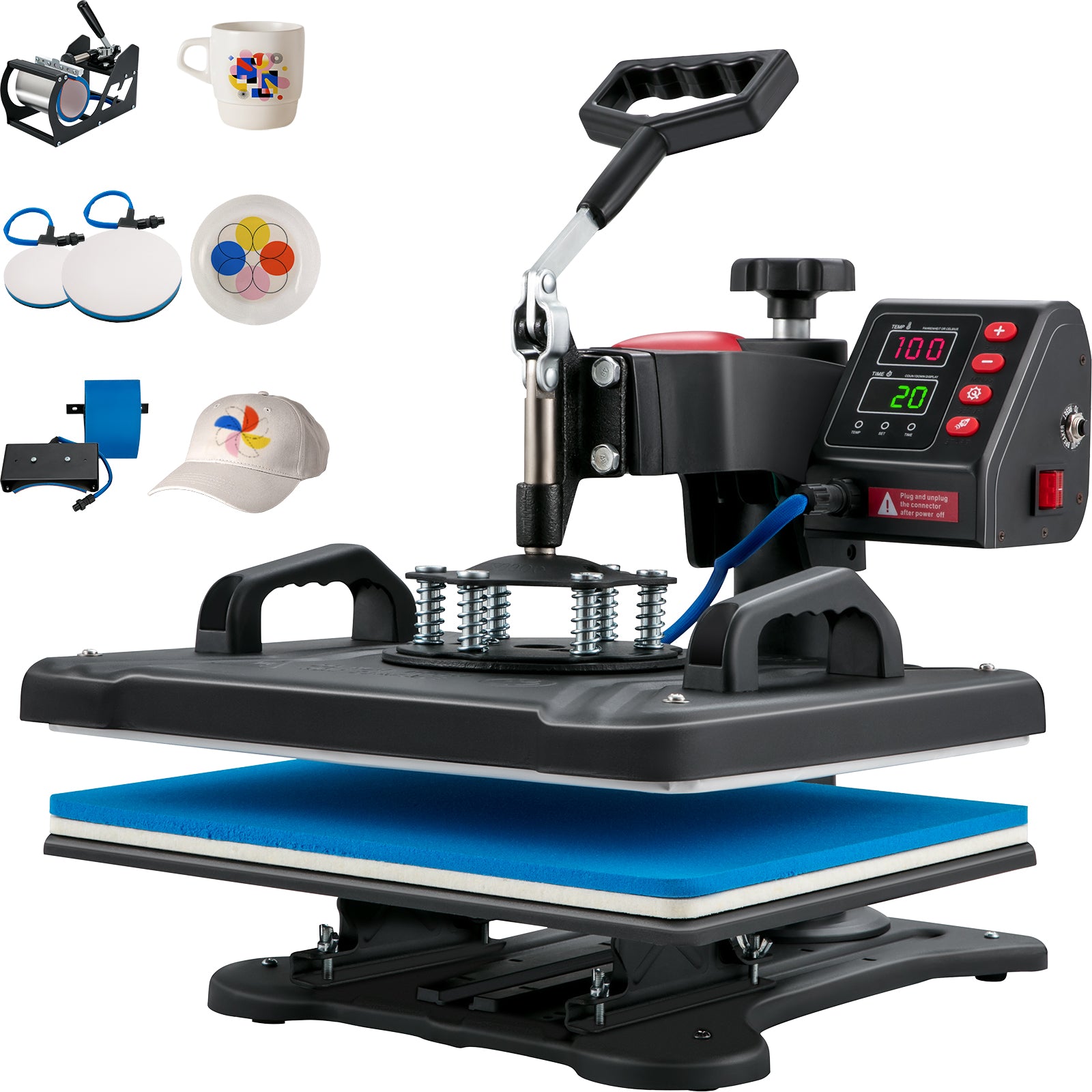 Transfer Printer, Digital Precise Temperature Control, Clamshell Sublimation, SucceBuy Heat Press Machine