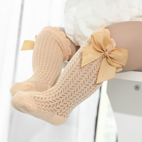 Summer Mesh Baby Knee Socks Baby Girl Socks Baby Bow Cotton Toddler Non Slip Infant Long Newborn Ba 8
