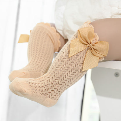 Summer Mesh Baby Knee Socks Baby Girl Socks Baby Bow Cotton Toddler Non Slip Infant Long Newborn Ba 8