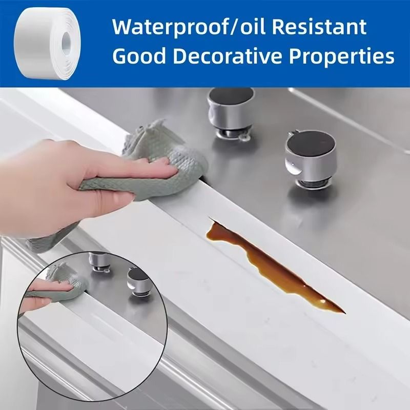 SelfAdhesive PVC Caulk Sealing Tape  Waterproof Kitchen  Bathroom Edge Strip 1
