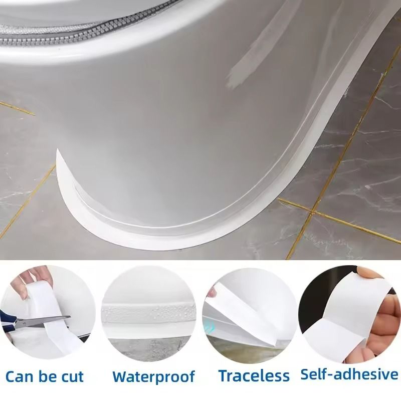 SelfAdhesive PVC Caulk Sealing Tape  Waterproof Kitchen  Bathroom Edge Strip 3
