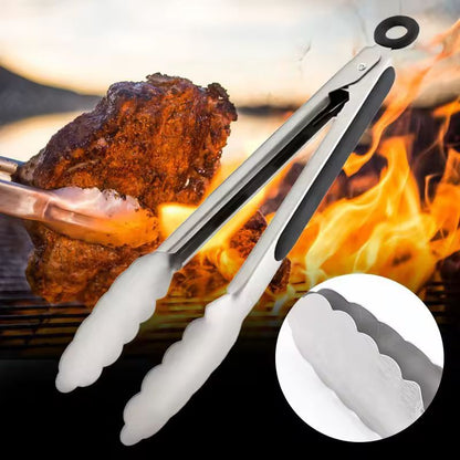 ProGrip Stainless Steel BBQ  Kitchen Tongs  NonSlip HeatResistant Food Handling Tool 4