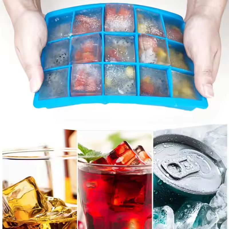 Venlohome Premium 24-Cube Silicone Ice Tray with Lid - Food-Safe Ice & Drink Mold