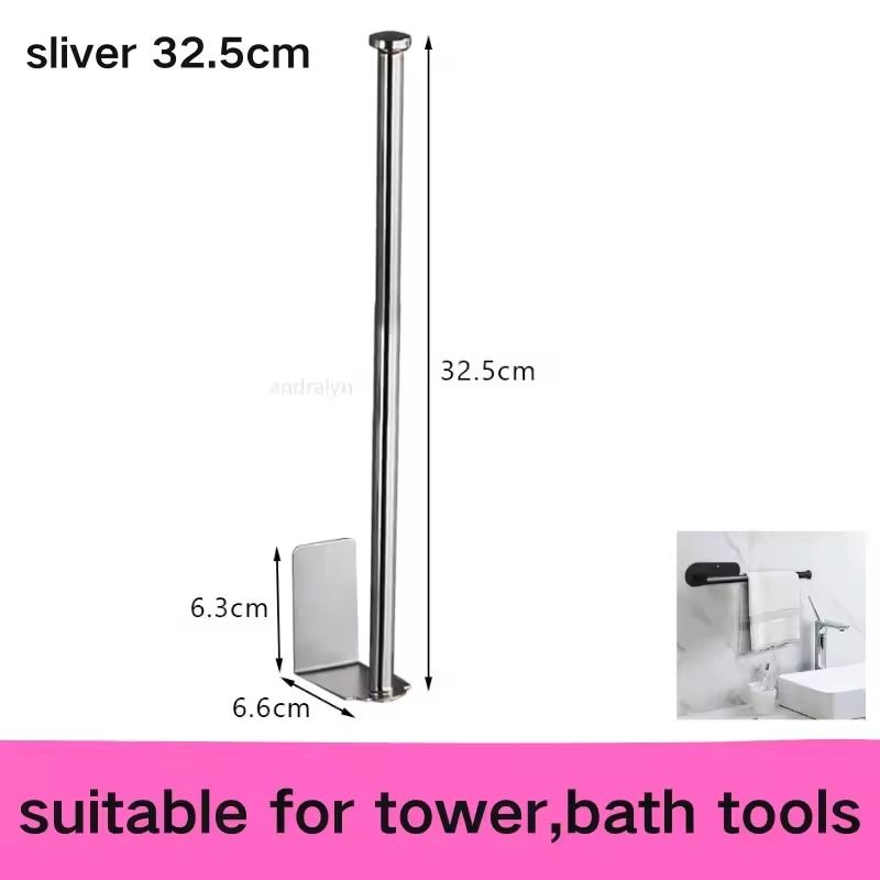 Stainless Steel SelfAdhesive Paper Towel Holder  NoDrill Toilet  Kitchen Roll Rack 15