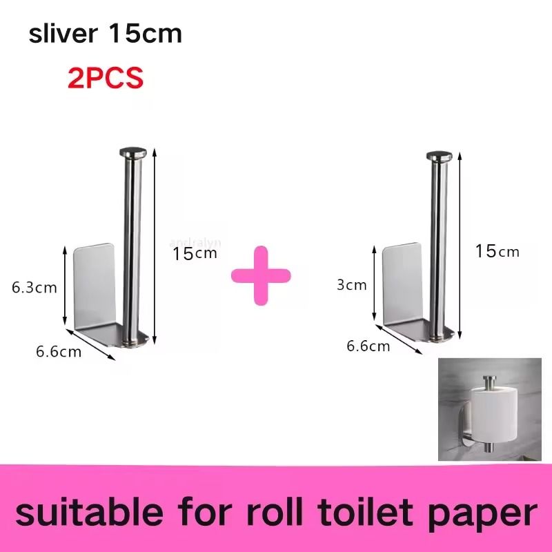Stainless Steel SelfAdhesive Paper Towel Holder  NoDrill Toilet  Kitchen Roll Rack 16