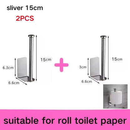 Stainless Steel SelfAdhesive Paper Towel Holder  NoDrill Toilet  Kitchen Roll Rack 16
