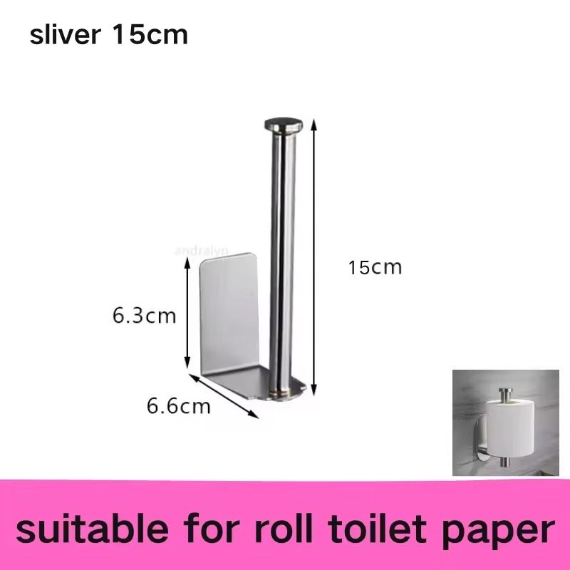 Stainless Steel SelfAdhesive Paper Towel Holder  NoDrill Toilet  Kitchen Roll Rack 13