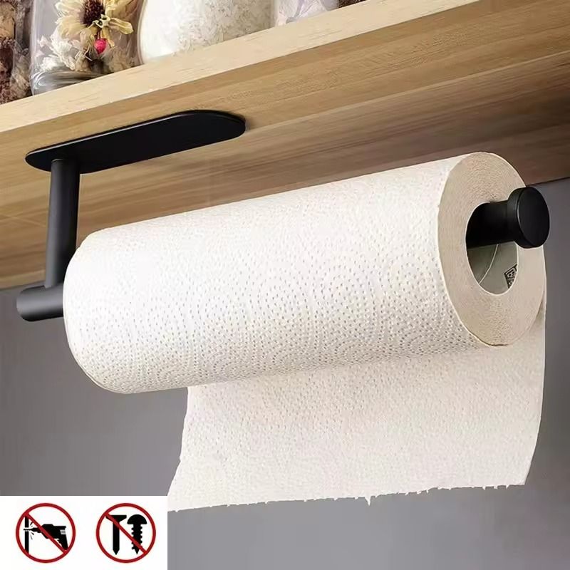Stainless Steel Self-Adhesive Paper Towel Holder – No-Drill Toilet & Kitchen Roll Rack