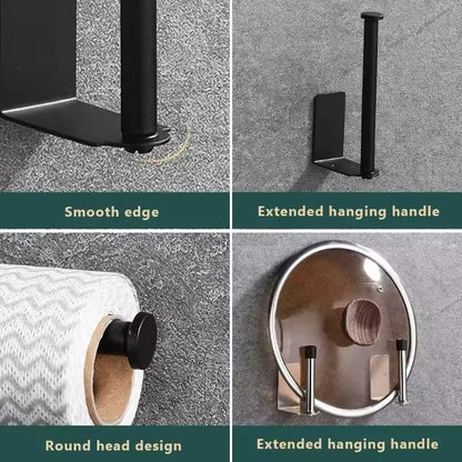 Stainless Steel SelfAdhesive Paper Towel Holder  NoDrill Toilet  Kitchen Roll Rack 3
