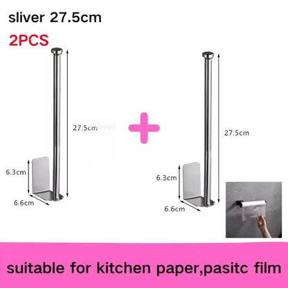 Stainless Steel SelfAdhesive Paper Towel Holder  NoDrill Toilet  Kitchen Roll Rack 18