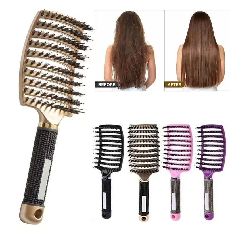 SmoothDetangle Boar & Nylon Scalp Massage Hair Brush