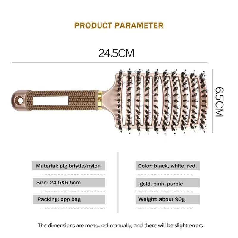 SmoothDetangle Boar  Nylon Scalp Massage Hair Brush 1