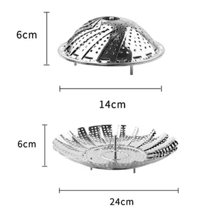 CompactFold StainlessSteel Steam Basket  MultiPurpose Food  Vegetable Steamer 6