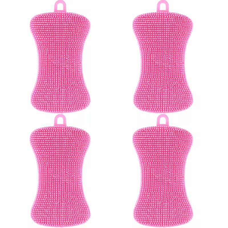 Silicone Kitchen Scrubber Brush  Gentle  Effective Pot Pan Cleaner 12