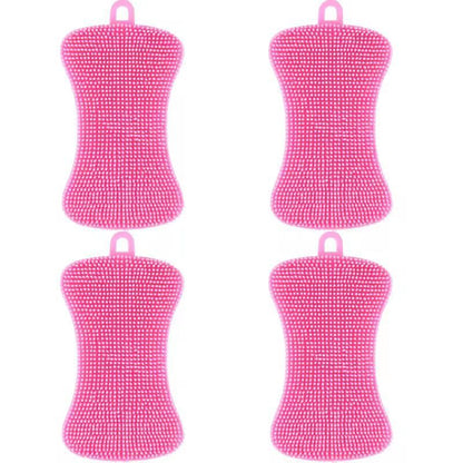 Silicone Kitchen Scrubber Brush  Gentle  Effective Pot Pan Cleaner 12