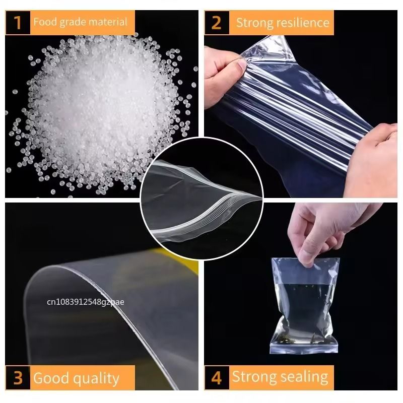 100PCS Small Transparent Ziplock Bags  Reclosable Clear Plastic Storage Bags 2
