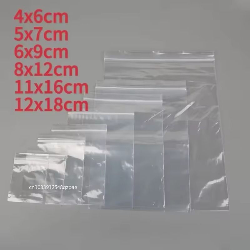 100PCS Small Transparent Ziplock Bags  Reclosable Clear Plastic Storage Bags 1