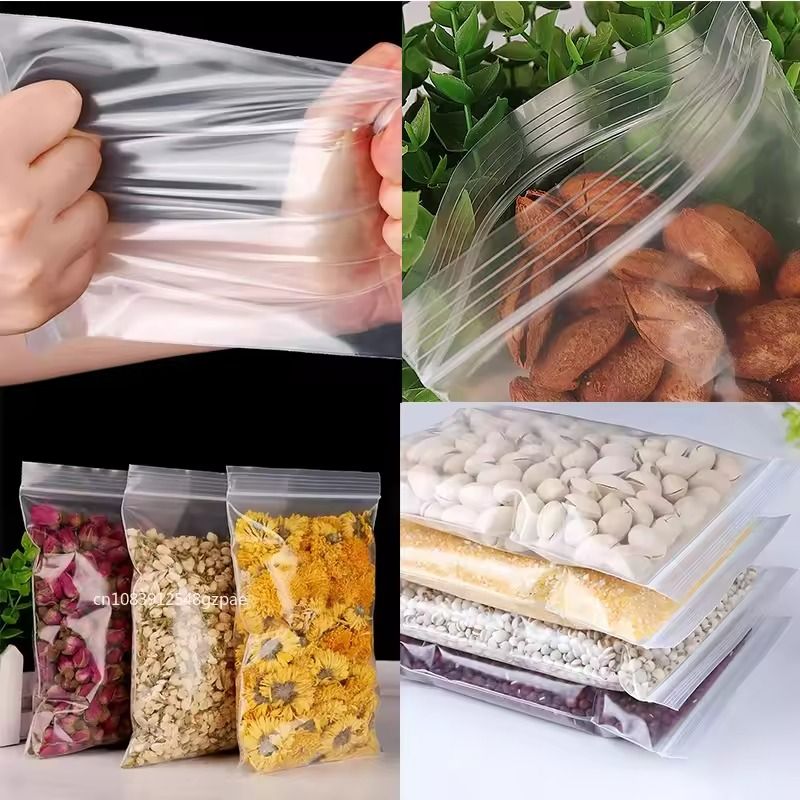 100PCS Small Transparent Ziplock Bags  Reclosable Clear Plastic Storage Bags 4