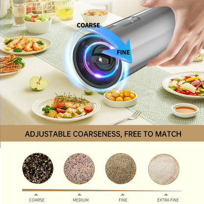 Pepper Grinder Salt And Pepper Mill USB Rechargeable Automatic Grinder Spice Grinder With LED Light