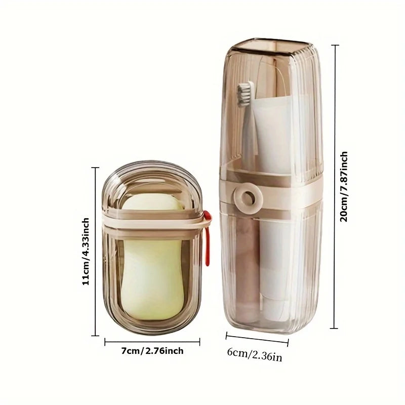 Portable Travel Soap Box Bathroom Accessories Durable Plastic Toothbrush Holder Set Perfect For Cam