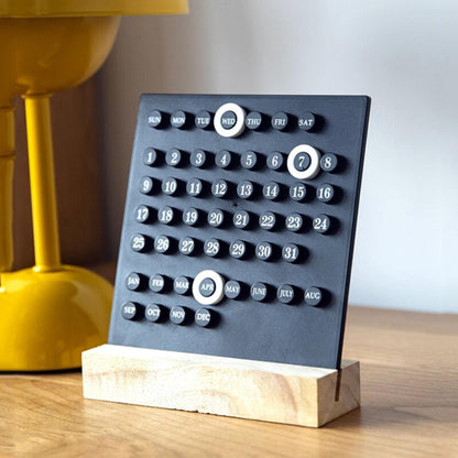 Acrylic Wooden Base Calendar Handmade Ten Thousand Year Digital Desk Ornament Home Office Decorativ 1