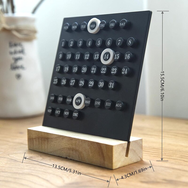 Acrylic Wooden Base Calendar Handmade Ten Thousand Year Digital Desk Ornament Home Office Decorativ 2