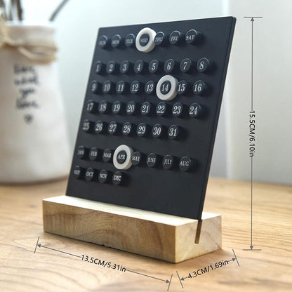 Acrylic Wooden Base Calendar Handmade Ten Thousand Year Digital Desk Ornament Home Office Decorativ 2