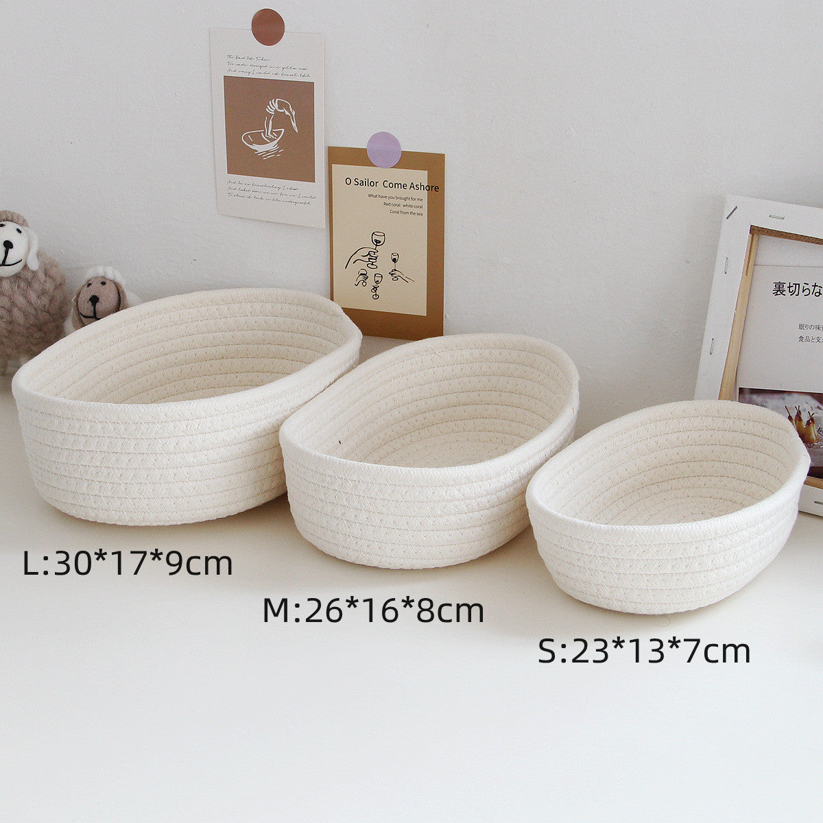 Multifunctional Desktop Organizer, Woven Storage Baskets, Space Saving Desk Stationery Box, Kids Toys Cosmetics Cases