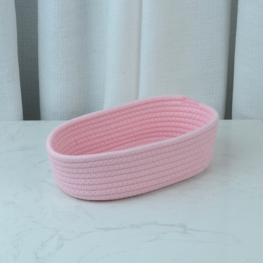 Multifunctional Desktop Organizer, Woven Storage Baskets, Space Saving Desk Stationery Box, Kids Toys Cosmetics Cases