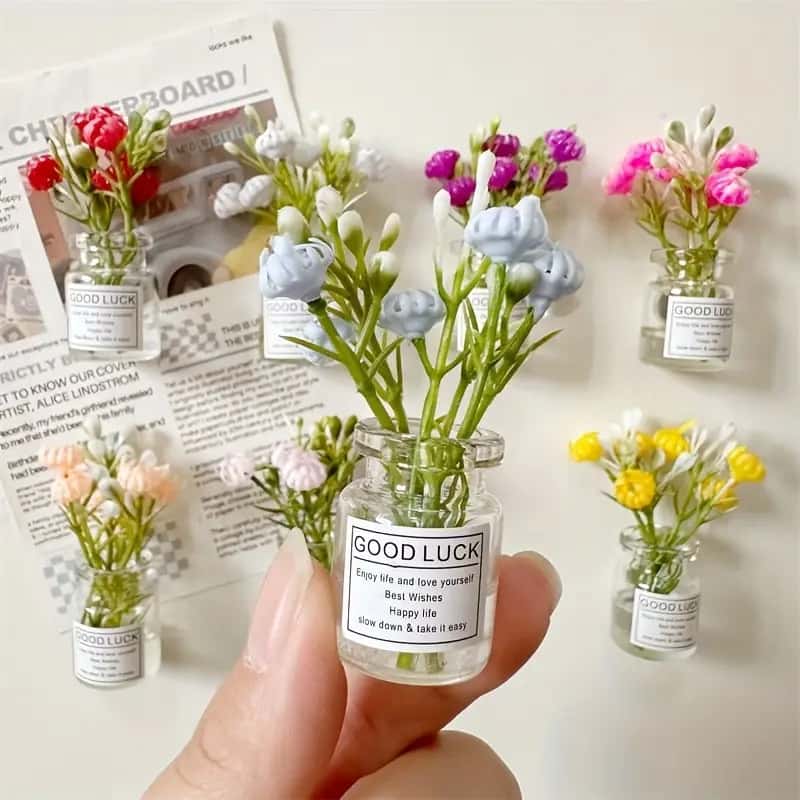 Mini Small Vase Magnets Cute Mini Refrigerator Magnets Kitchen Decoration Vase Fun Refrigerator Acc 1