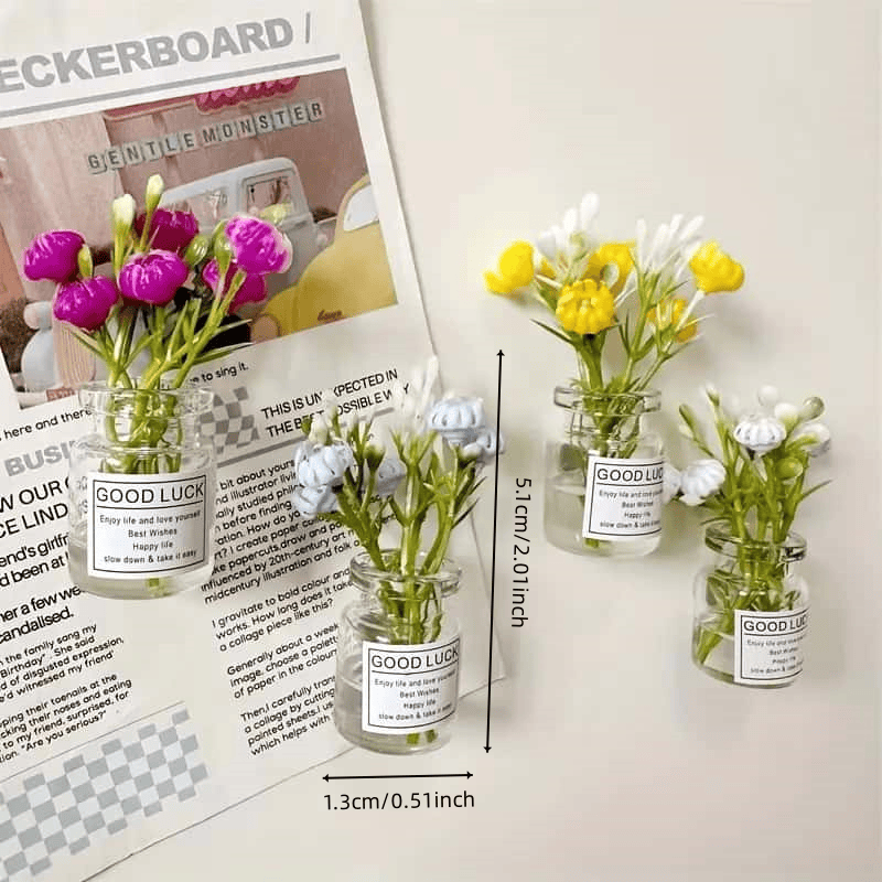 Mini Small Vase Magnets Cute Mini Refrigerator Magnets Kitchen Decoration Vase Fun Refrigerator Acc 2