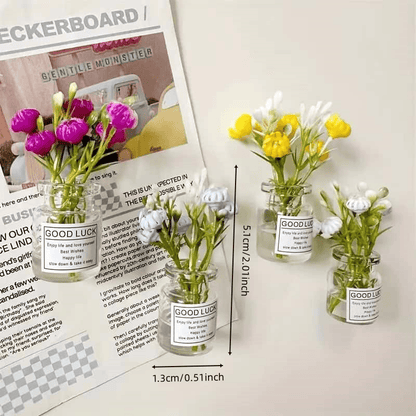 Mini Small Vase Magnets Cute Mini Refrigerator Magnets Kitchen Decoration Vase Fun Refrigerator Acc 2