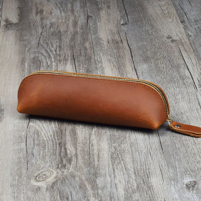 Simple Stationery Hoder, Vintage Leather Pencil Bag, Glasses Box School Supplies, Pen Case Storage Bag, Zipper Pencil