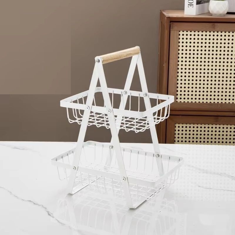 New Portable Iron Kitchen Storage Rack Multilayer Snack Storage Shelf Multifunctional Fruit Basket  5