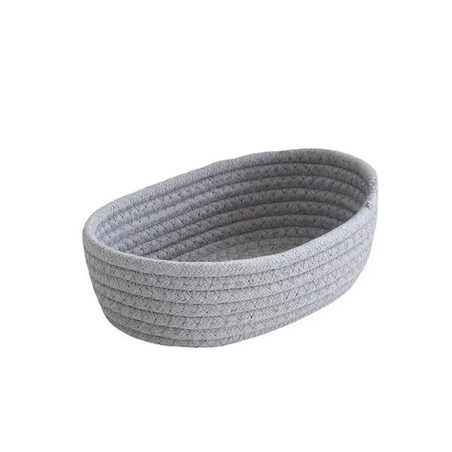 Desktop Sundries Organize Boxs Nordic Cotton Rope Woven Storage Key Cosmetics Storage Box Basket 4