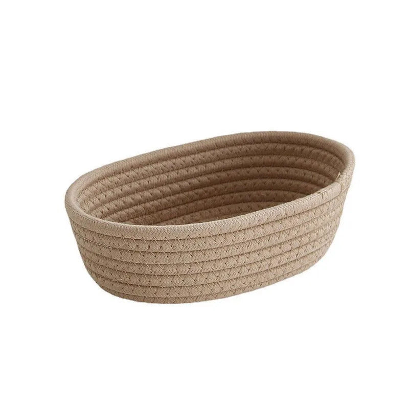 Desktop Sundries Organize Boxs Nordic Cotton Rope Woven Storage Key Cosmetics Storage Box Basket 5
