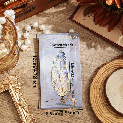 Metal Bookmark With Metal Chain Pendant Bookmark, Vintage Feather Bronzing, For Teachers Friends Book Lovers Book Club