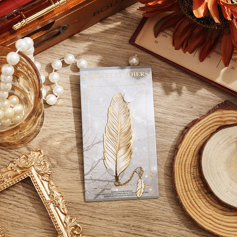 Metal Bookmark With Metal Chain Pendant Bookmark, Vintage Feather Bronzing, For Teachers Friends Book Lovers Book Club