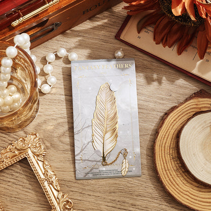 Metal Bookmark With Metal Chain Pendant Bookmark, Vintage Feather Bronzing, For Teachers Friends Book Lovers Book Club