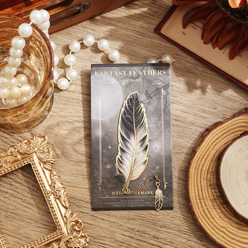 Metal Bookmark With Metal Chain Pendant Bookmark, Vintage Feather Bronzing, For Teachers Friends Book Lovers Book Club