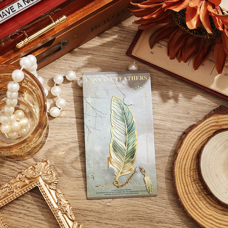 Metal Bookmark With Metal Chain Pendant Bookmark, Vintage Feather Bronzing, For Teachers Friends Book Lovers Book Club