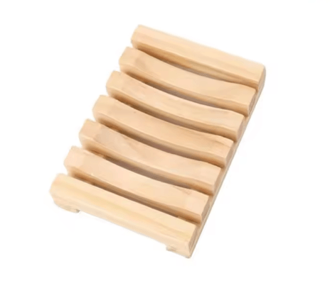 Natural Wood Soap Dish Drain Tray For Bathroom And Kitchen 4