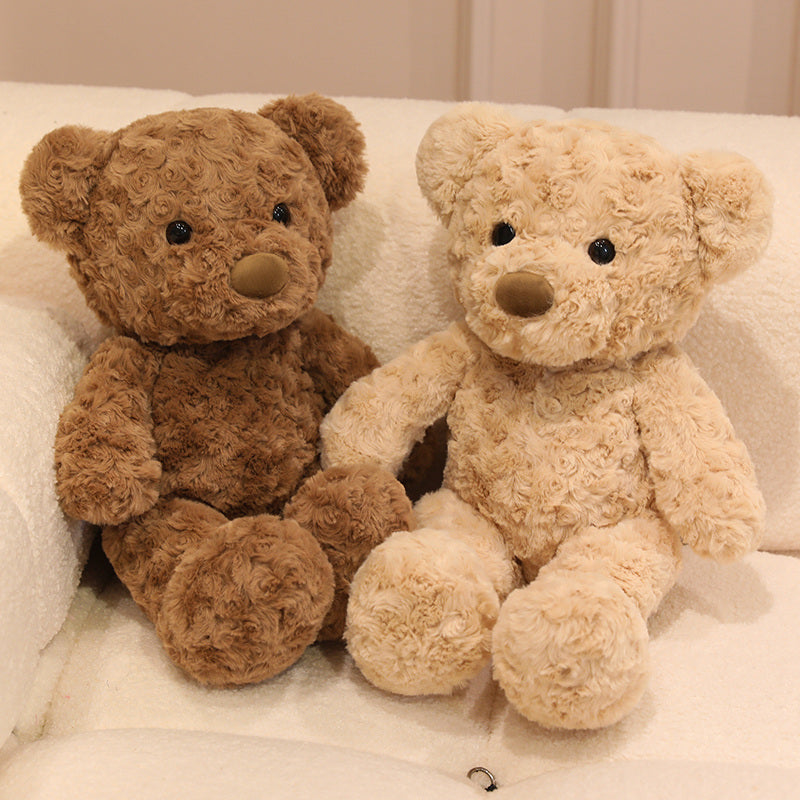 Brown Bear Plush Soothing Toy, Lovely Curly Teddy Bear Doll, Stuffed Toys, Kids Girls Birthday Gift, Room Decoration