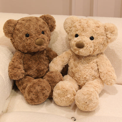 Brown Bear Plush Soothing Toy, Lovely Curly Teddy Bear Doll, Stuffed Toys, Kids Girls Birthday Gift, Room Decoration