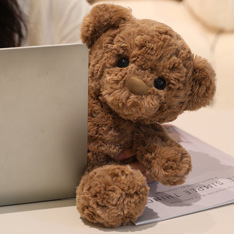 Brown Bear Plush Soothing Toy Lovely Curly Teddy Bear Doll Stuffed Toys Kids Girls Birthday Gift Ro 3