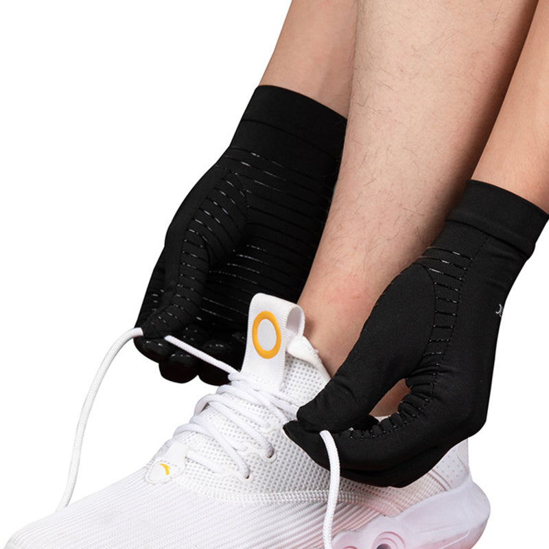 Black Hand Gloves Hand Wrist Support Non Slip Unisex Gloves Finger Joint Wrist Pain Relief Copper C 1