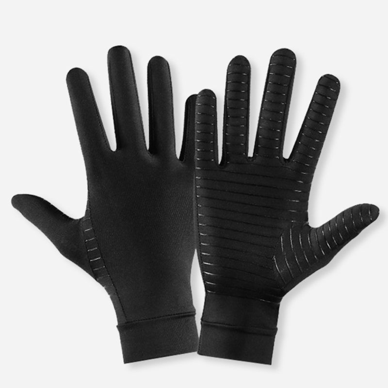 Black Hand Gloves Hand Wrist Support Non Slip Unisex Gloves Finger Joint Wrist Pain Relief Copper C 2