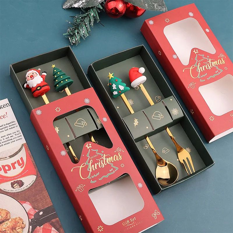 Stainless Steel Creative Cartoon Cutlery Christmas Themed Cutlery Set Holiday Gift Cutlery Decorati 3