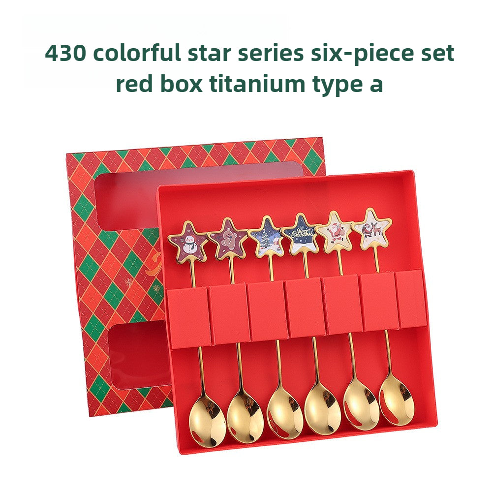 Stainless Steel Creative Cartoon Cutlery Christmas Themed Cutlery Set Holiday Gift Cutlery Decorati 6